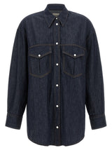 Chemisier en coton bleu Khaite
