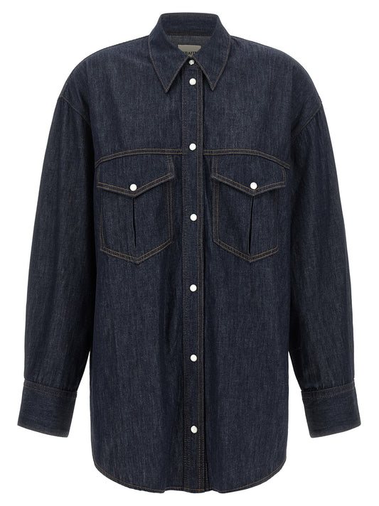 Chemisier en coton bleu Khaite