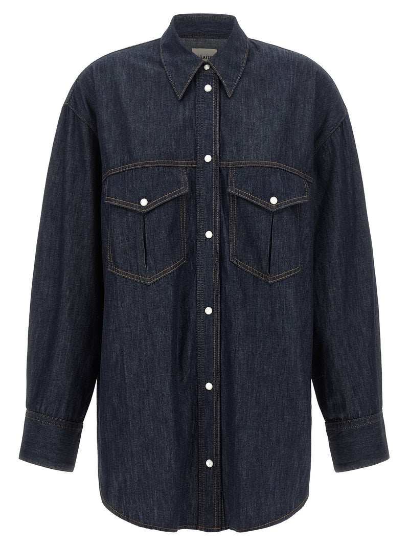 Chemisier en coton bleu Khaite