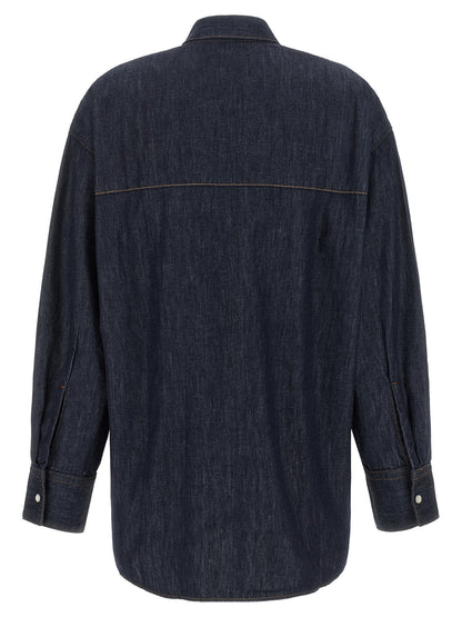 Khaite Blue Cotton Blouse