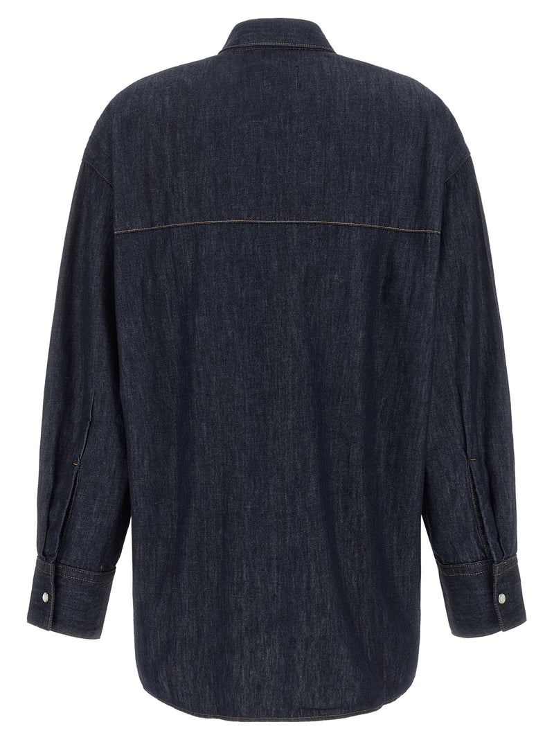 Chemisier en coton bleu Khaite
