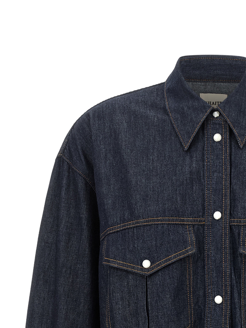 Chemisier en coton bleu Khaite