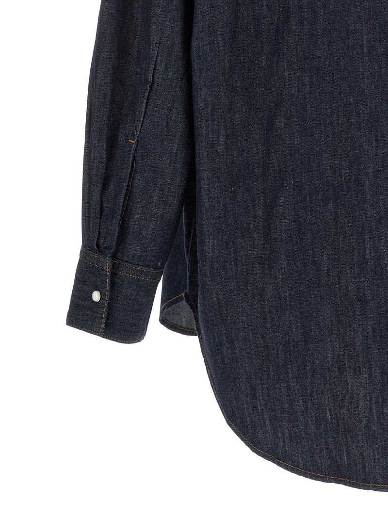 Chemisier en coton bleu Khaite