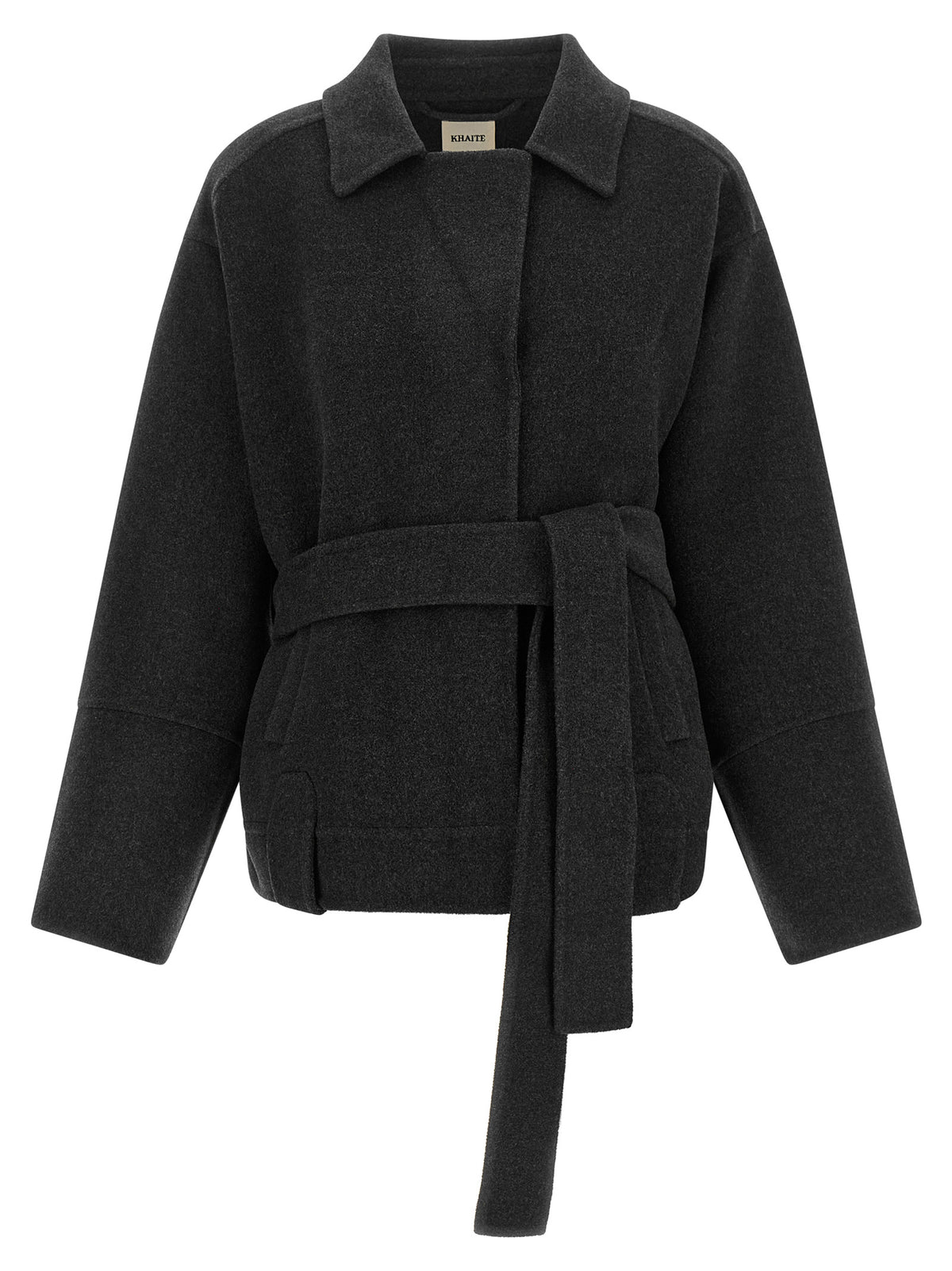 Veste longue en laine grise Khaite