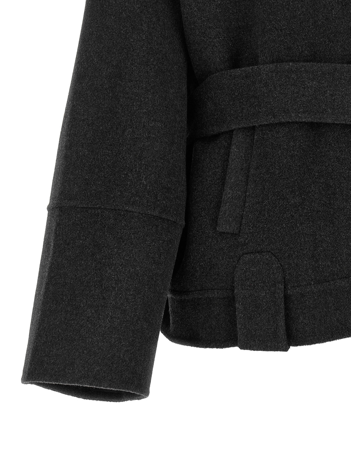 Veste longue en laine grise Khaite