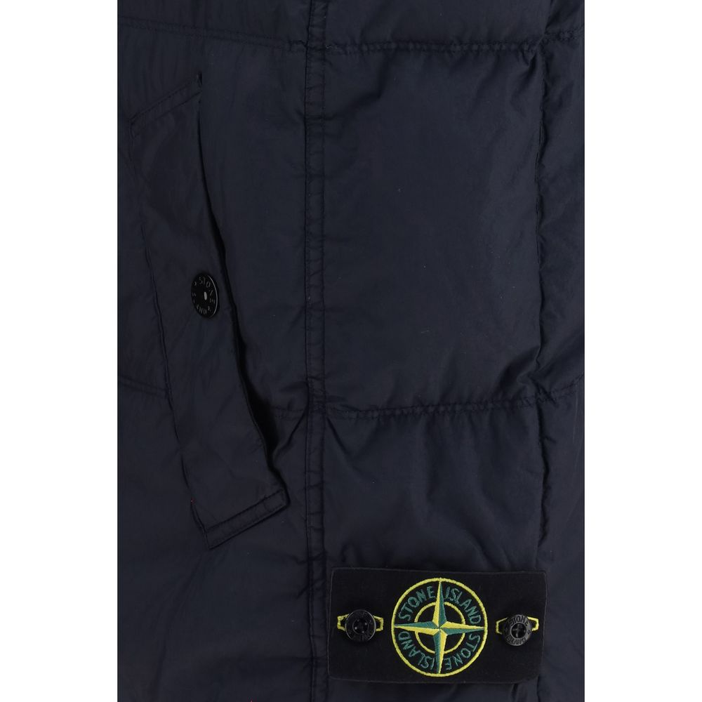 Doudoune sans manches Stone Island bleue en duvet d'oie