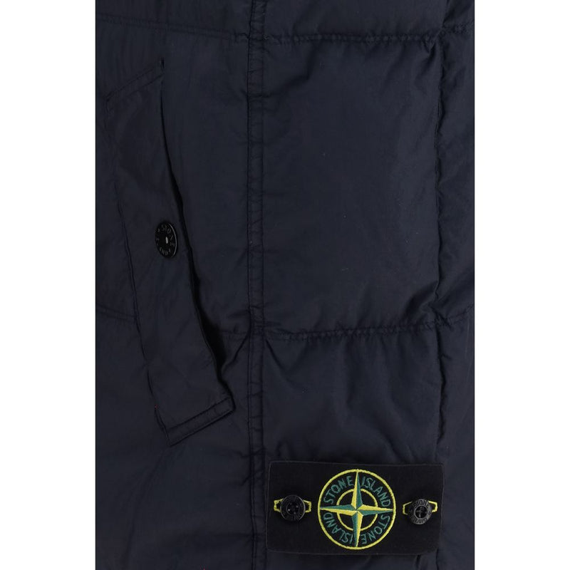 Doudoune sans manches Stone Island bleue en duvet d'oie