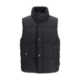Doudoune sans manches noire Stone Island en duvet d'oie