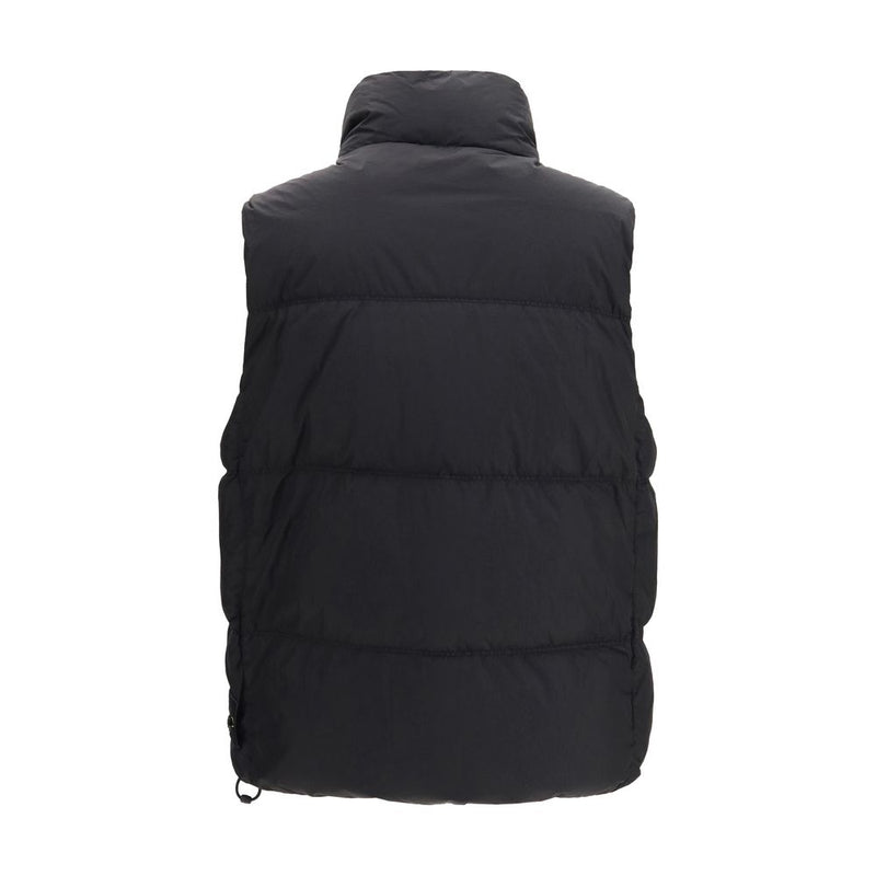 Doudoune sans manches noire Stone Island en duvet d'oie