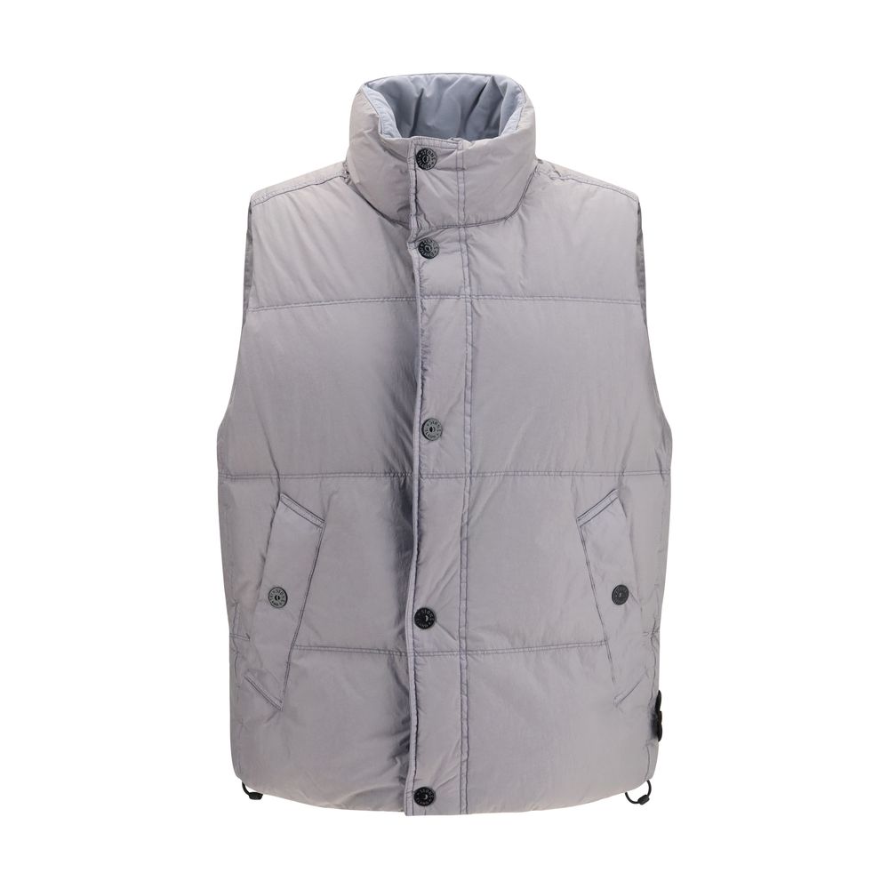Doudoune longue Stone Island en duvet d'oie gris