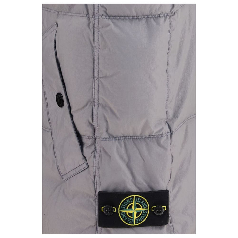 Doudoune longue Stone Island en duvet d'oie gris