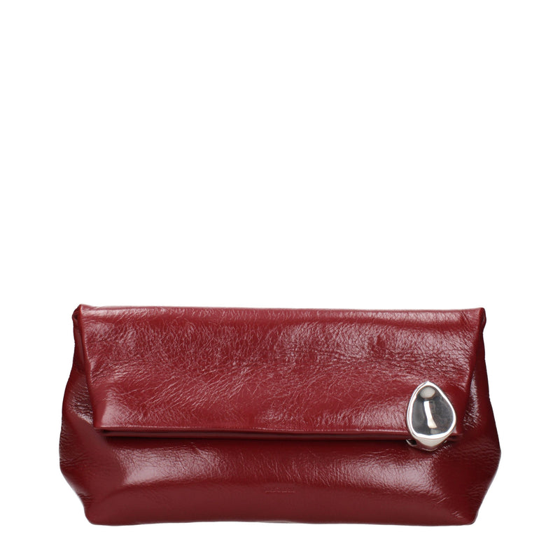 Pochette Jil Sander en cuir rouge