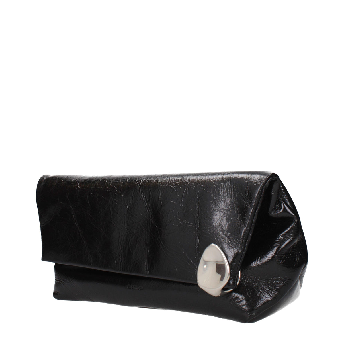 Pochette en Cuir Noir Jil Sander
