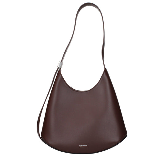 Sac porté épaule Jil Sander en cuir rouge