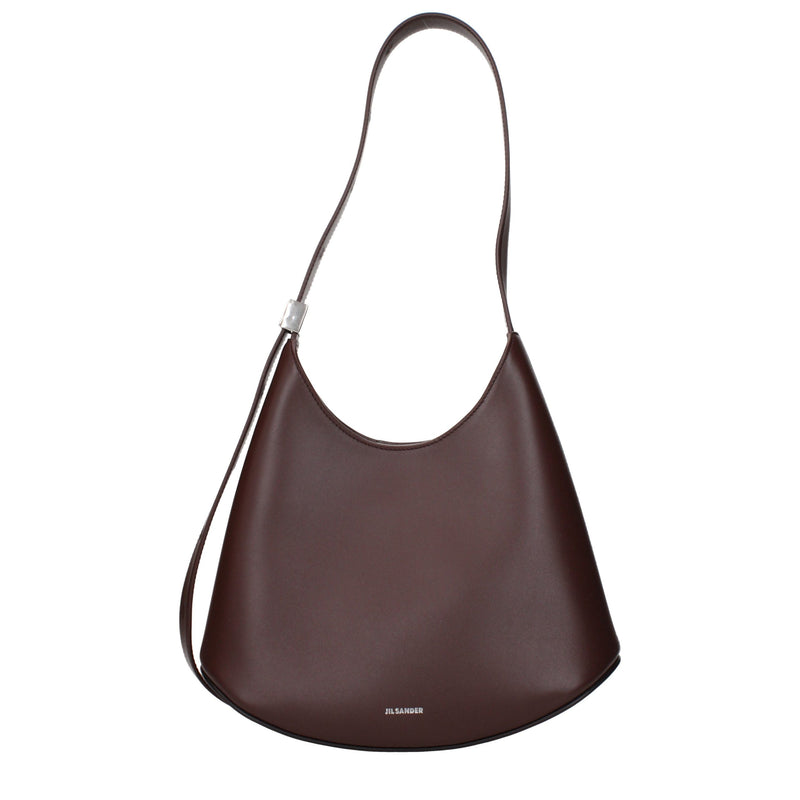 Sac porté épaule Jil Sander en cuir rouge