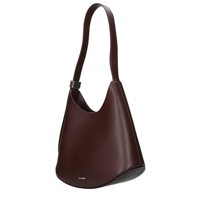 Sac porté épaule Jil Sander en cuir rouge
