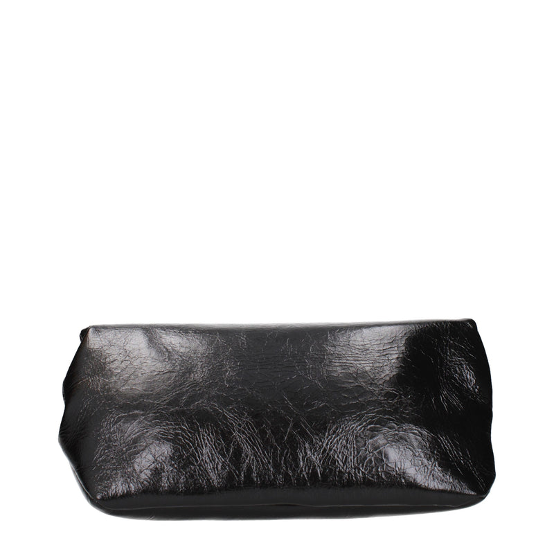 Pochette en Cuir Noir Jil Sander