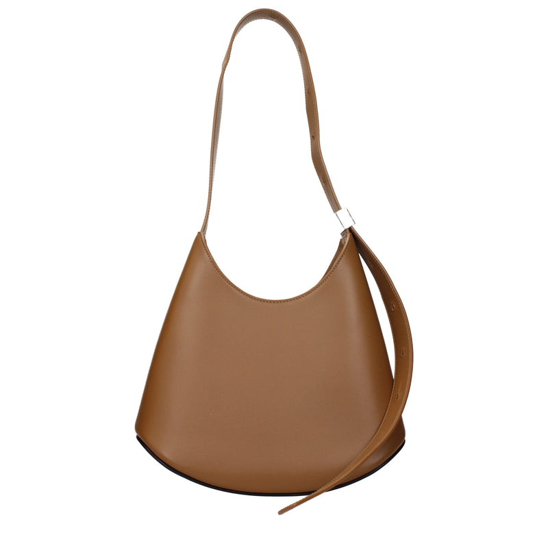 Sac porté épaule Jil Sander en cuir marron