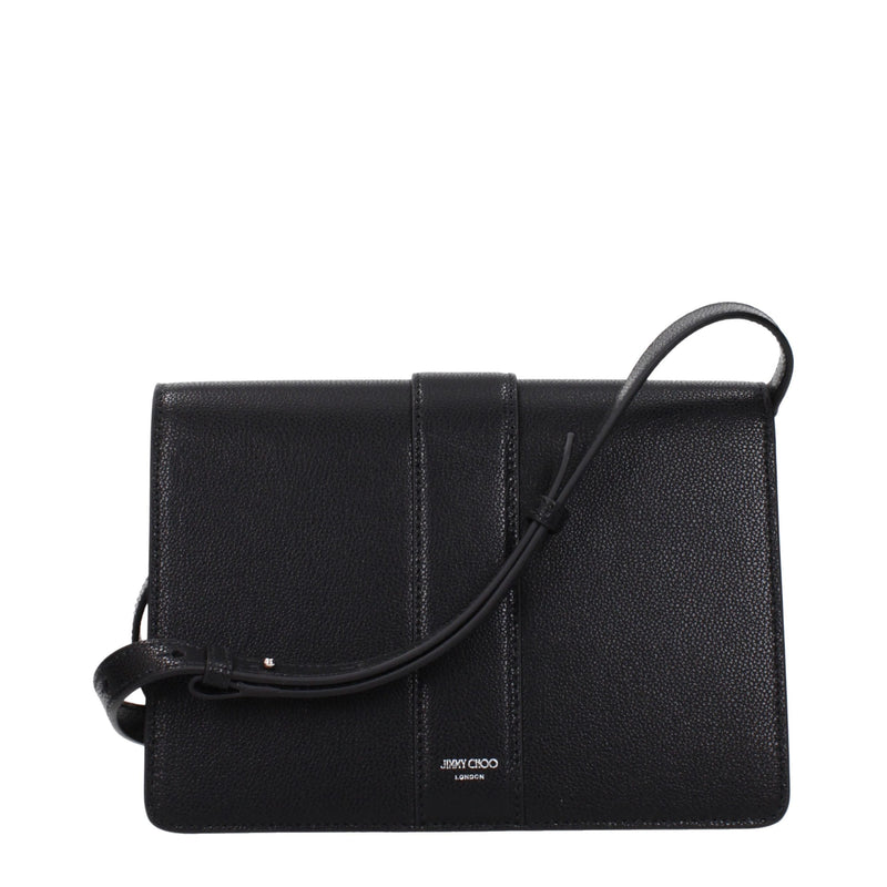 Sac bandoulière Jimmy Choo en cuir noir