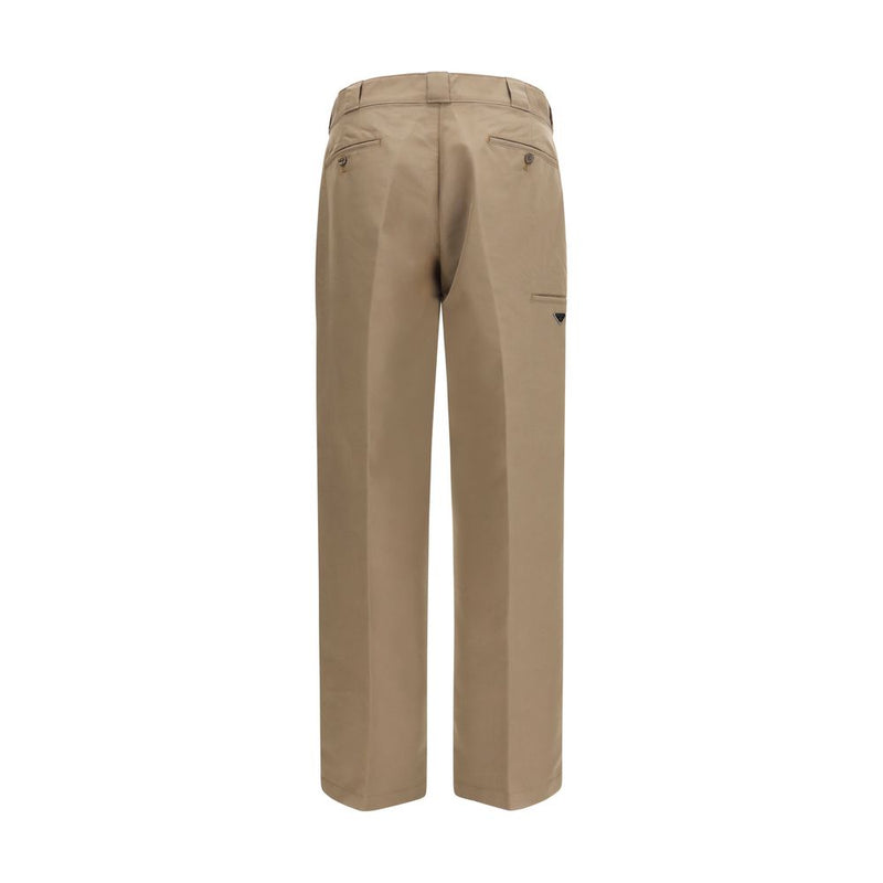Pantalon décontracté Prada en coton marron