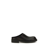 MM6 Mules Bos Taurus en cuir de veau noir