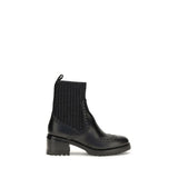Bottines Santoni en cuir de veau noir Bos Taurus