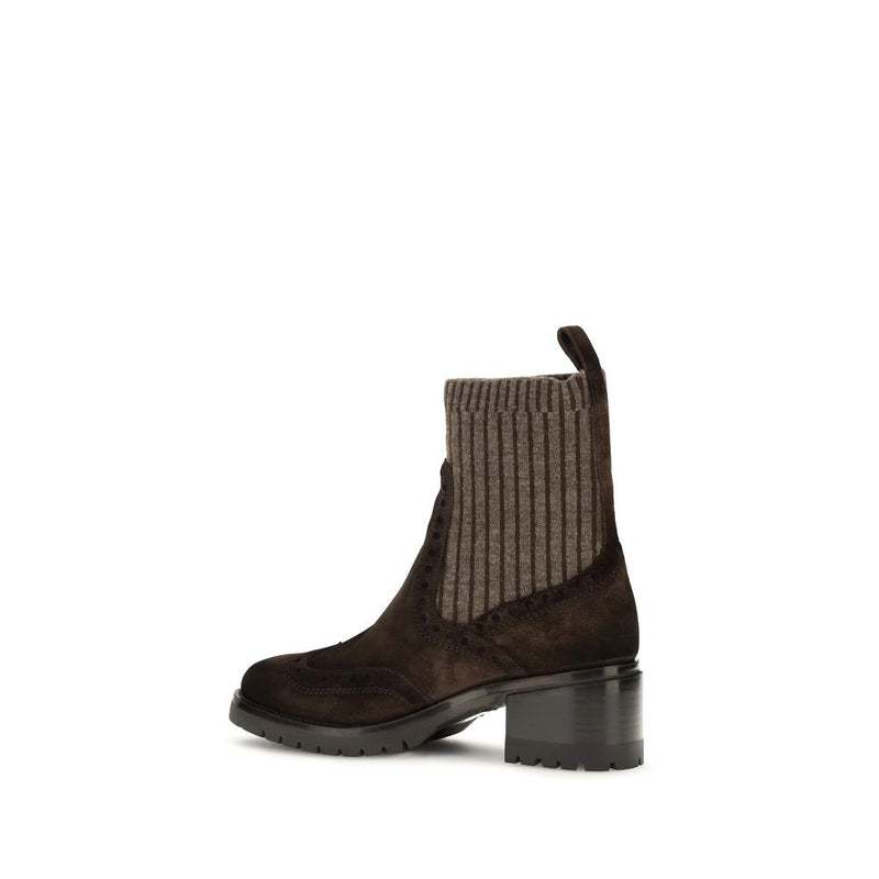 Bottines Santoni en cuir de veau marron Bos Taurus