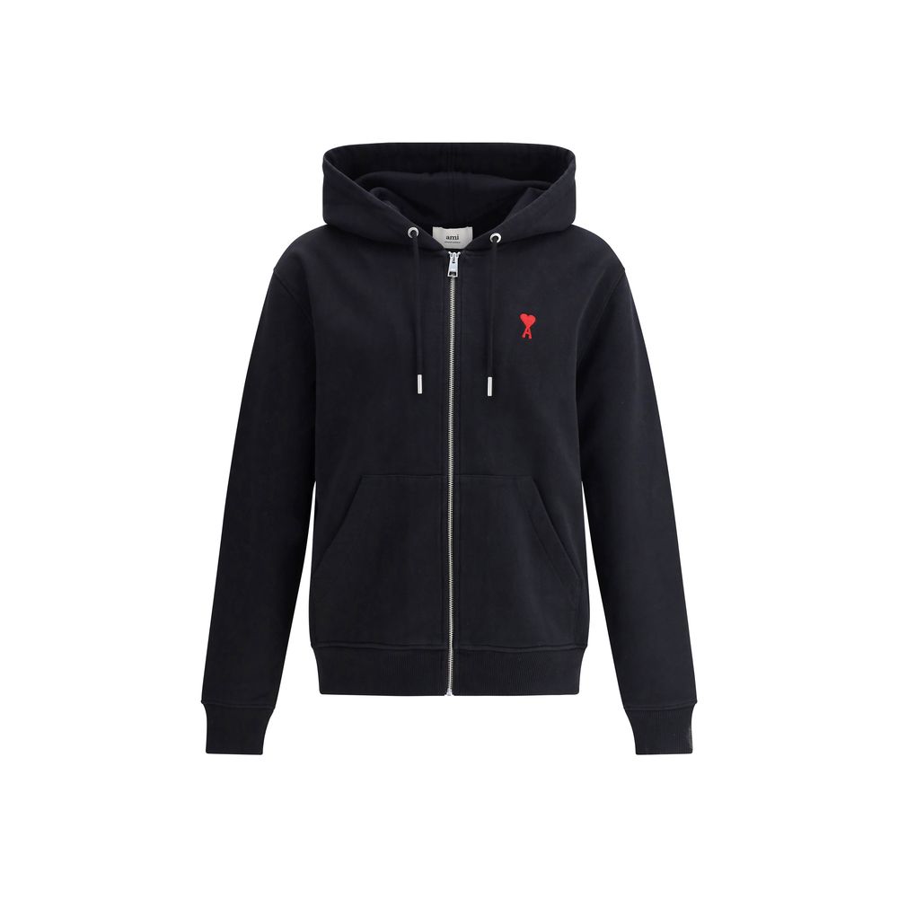 Sweat-shirt en coton noir Ami Paris