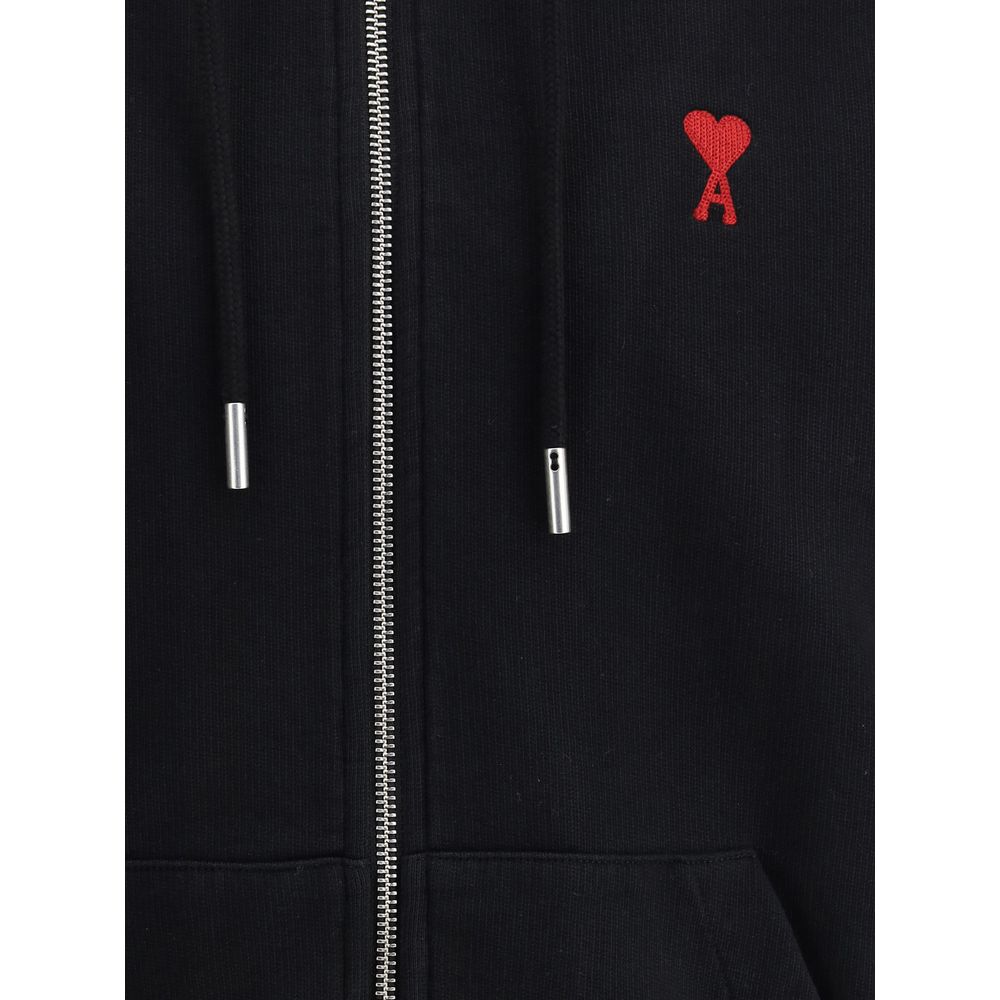 Sweat-shirt en coton noir Ami Paris