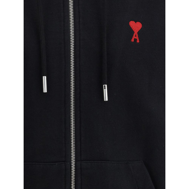 Sweat-shirt en coton noir Ami Paris
