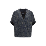 Veste en jean en coton bleu Giorgio Armani