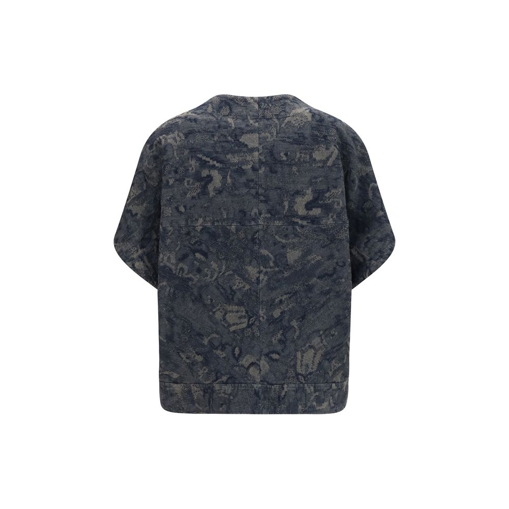 Veste en jean en coton bleu Giorgio Armani
