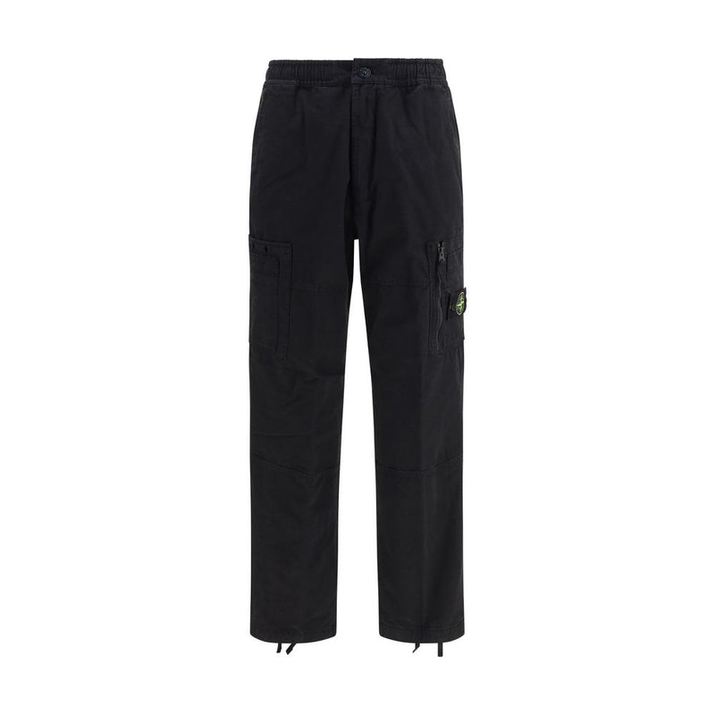 Pantalon cargo Stone Island en coton noir