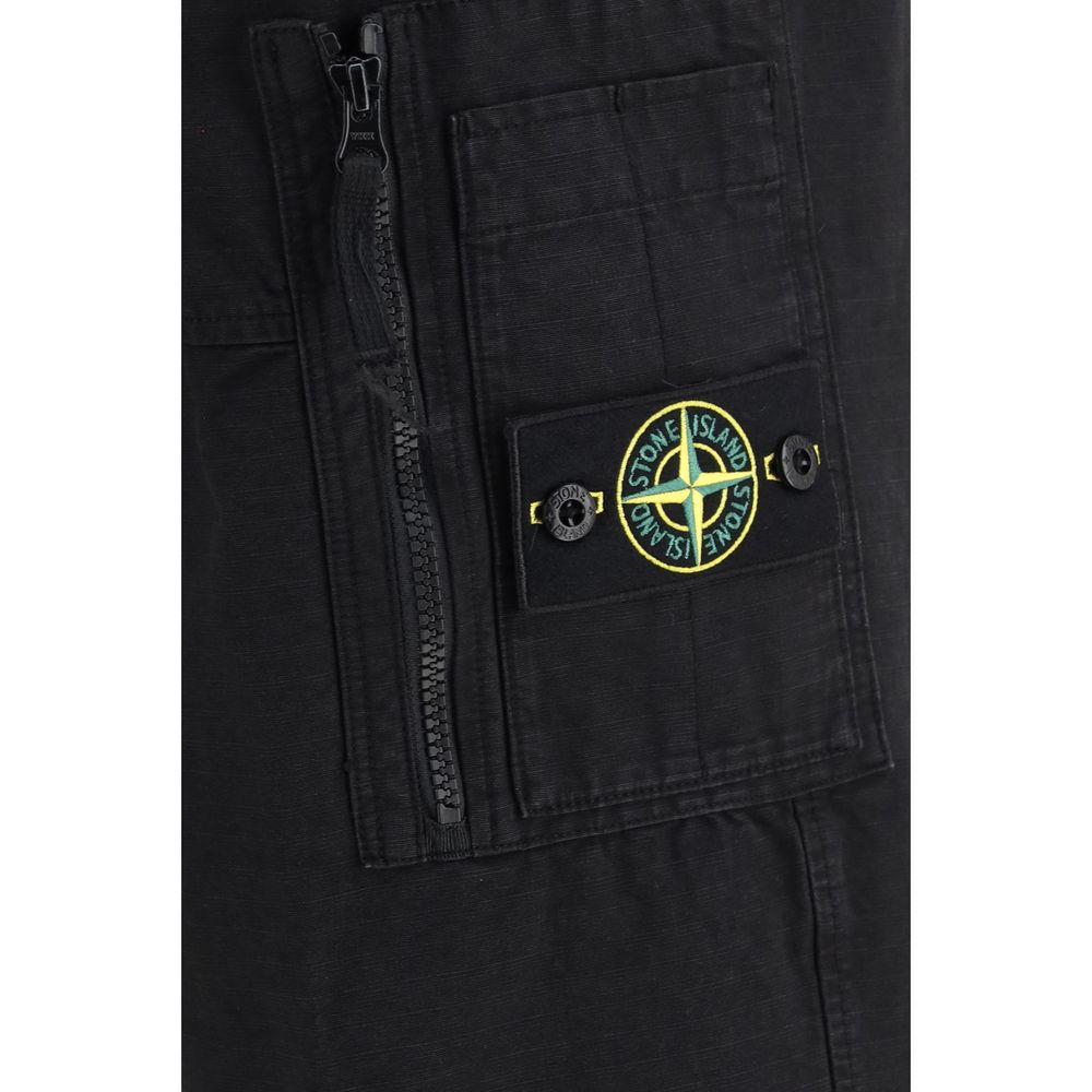 Pantalon cargo Stone Island en coton noir