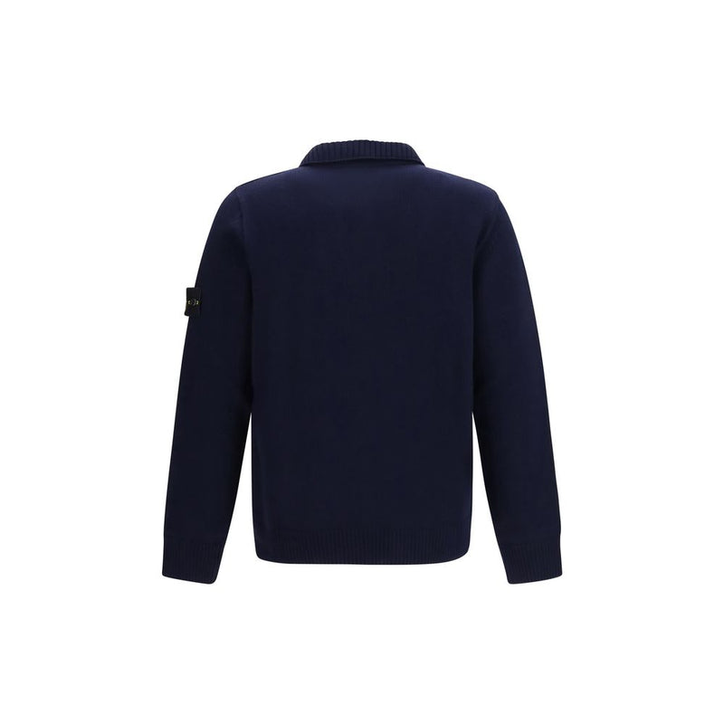 Cardigan Stone Island en coton bleu