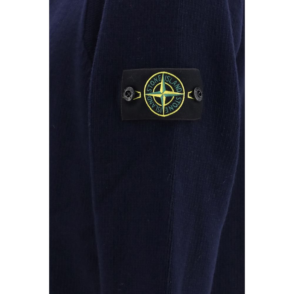 Cardigan Stone Island en coton bleu
