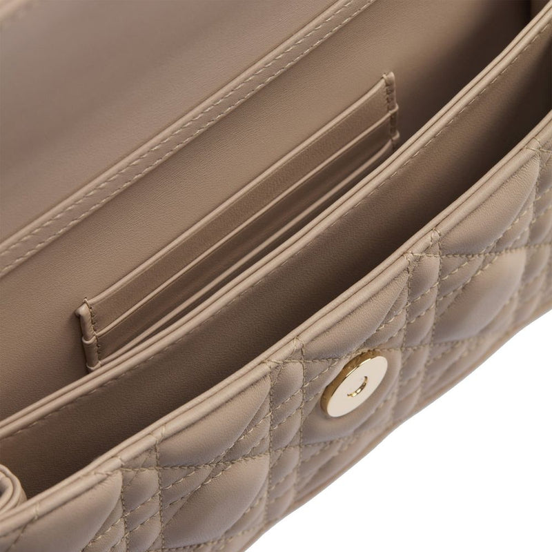 Pochette Dior en cuir beige