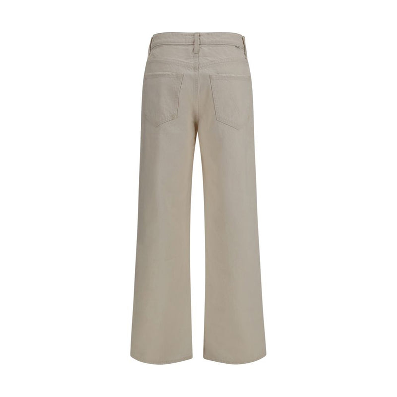 Jeans Mother Denim en coton blanc coupe décontractée