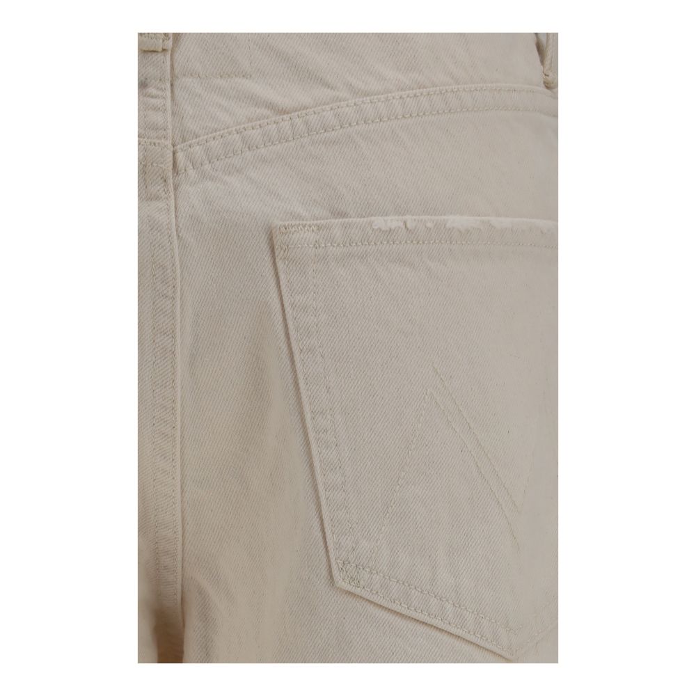 Jeans Mother Denim en coton blanc coupe décontractée