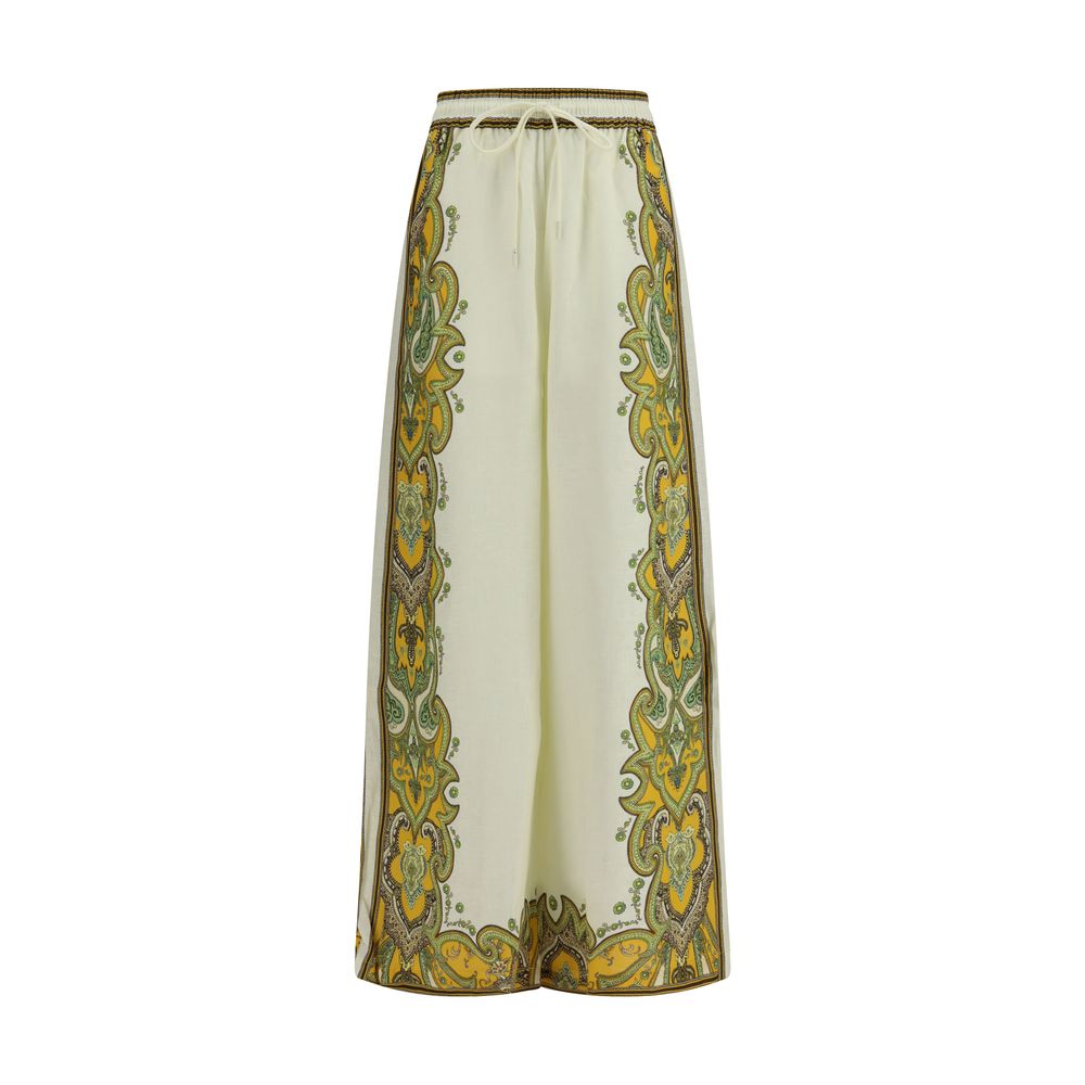 Pantalon décontracté en lin beige Alemais