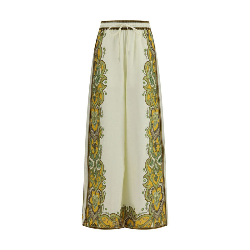 Pantalon décontracté en lin beige Alemais