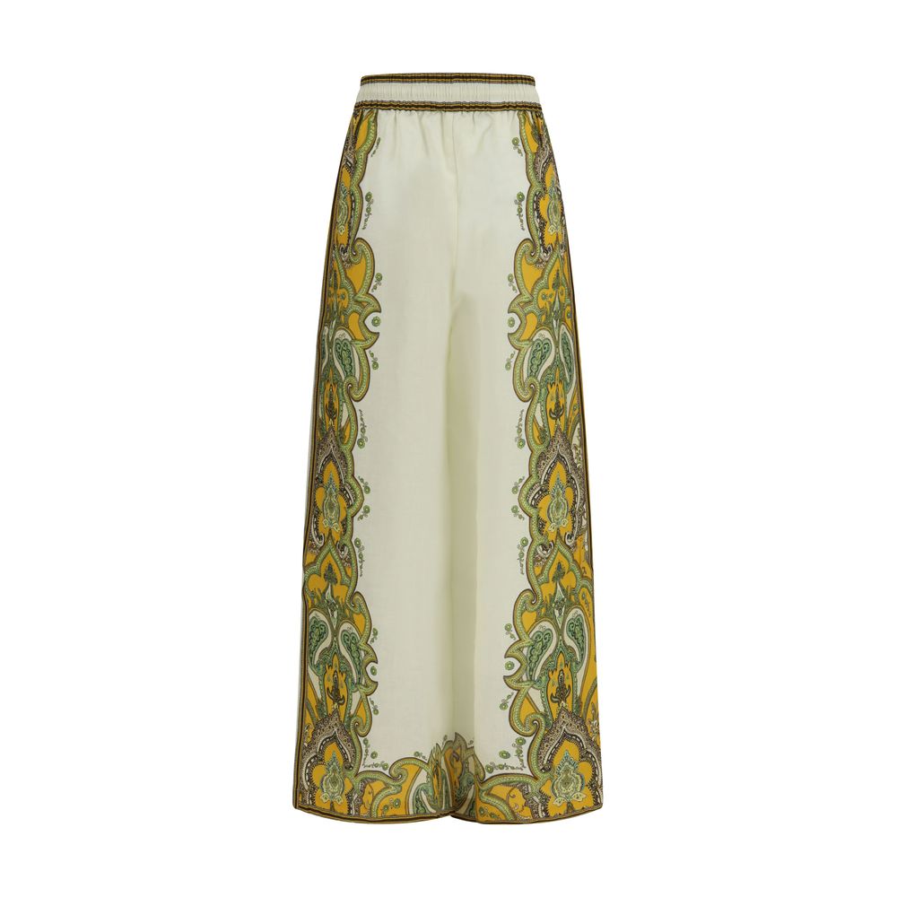 Pantalon décontracté en lin beige Alemais