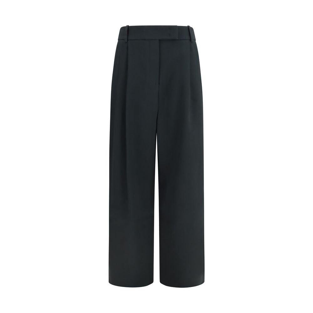 Pantalon décontracté en soie noire Giorgio Armani