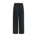 Pantalon décontracté en soie noire Giorgio Armani