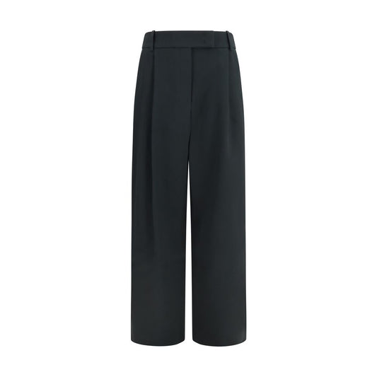 Pantalon décontracté en soie noire Giorgio Armani