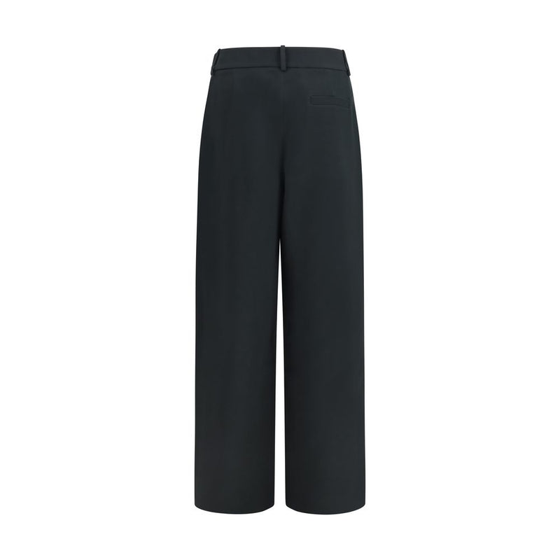 Pantalon décontracté en soie noire Giorgio Armani