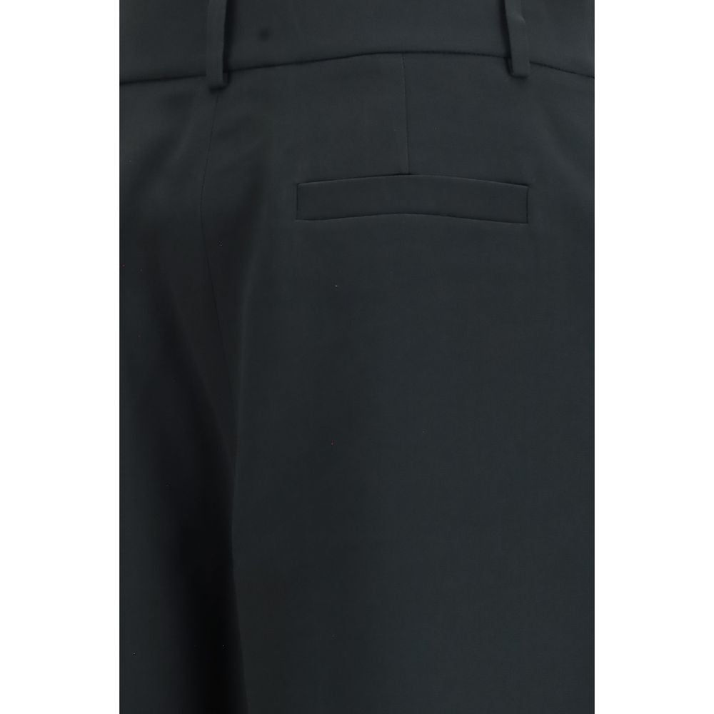 Pantalon décontracté en soie noire Giorgio Armani
