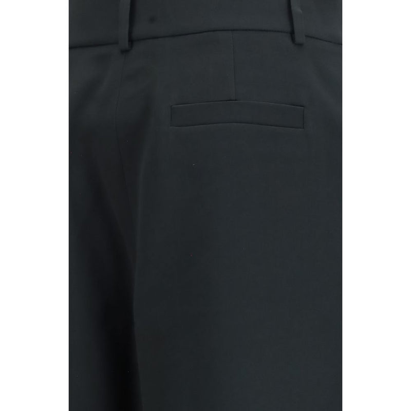 Pantalon décontracté en soie noire Giorgio Armani