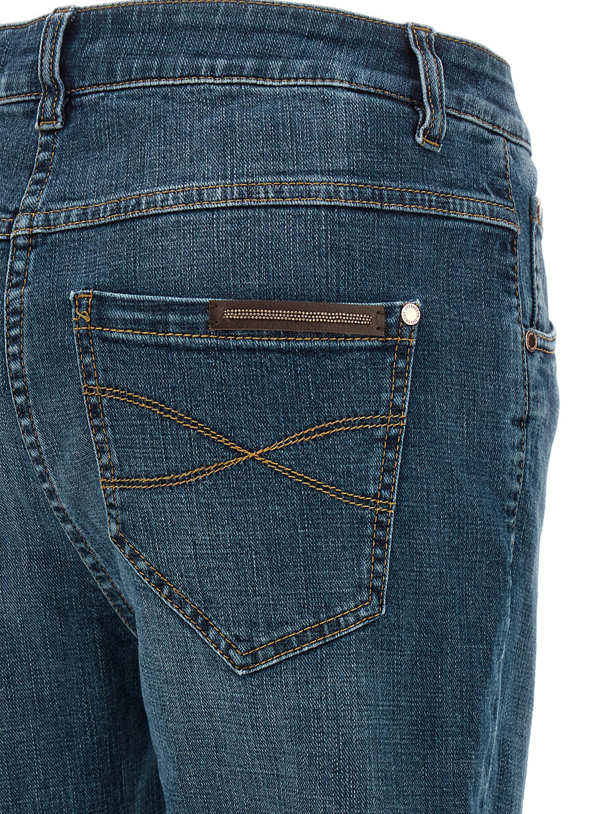 Jean droit en coton bleu Brunello Cucinelli