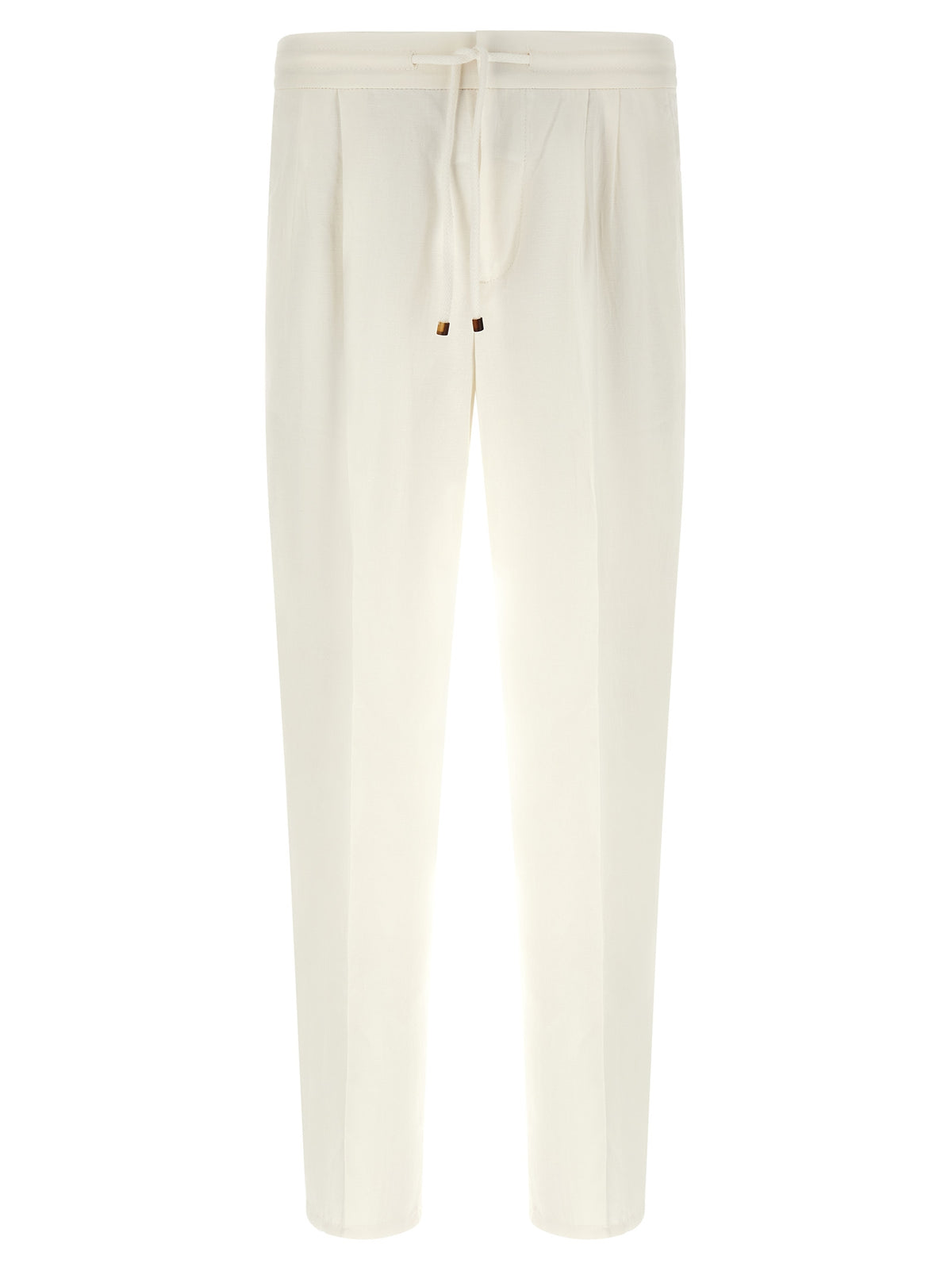 Pantalon décontracté en lin blanc Brunello Cucinelli